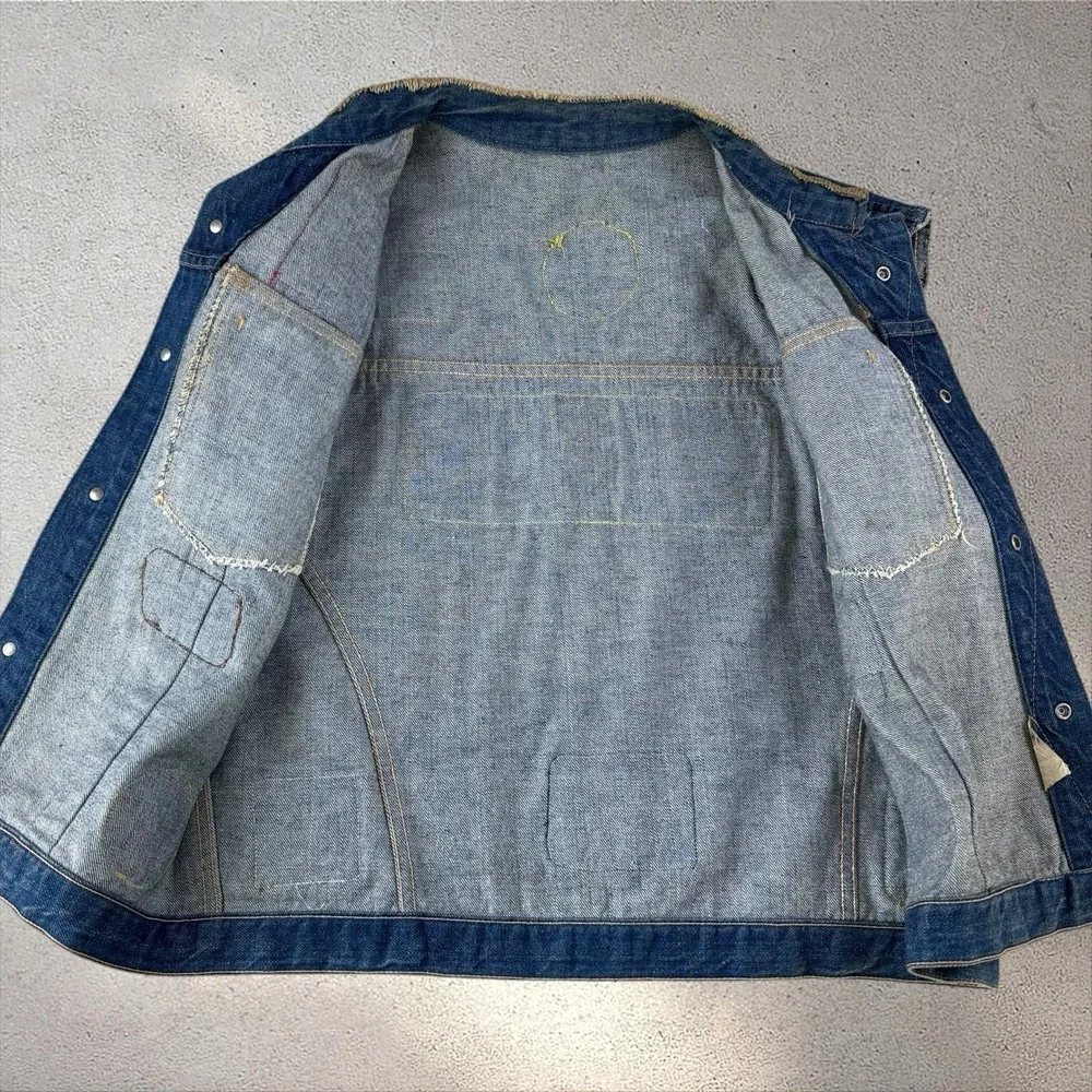 Vintage 70s Gauchos Denim Biker Vest Norton Motorcycle Patches Hippie Union Made - Picture 3 of 7